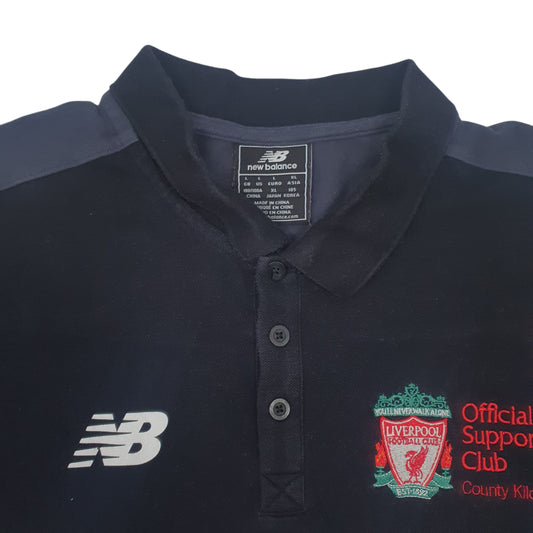 Mens Black New Balance Liverpool Polo Shirt