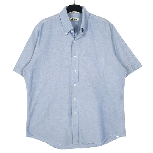 Mens Blue L.L.Bean Short Sleeve Shirt