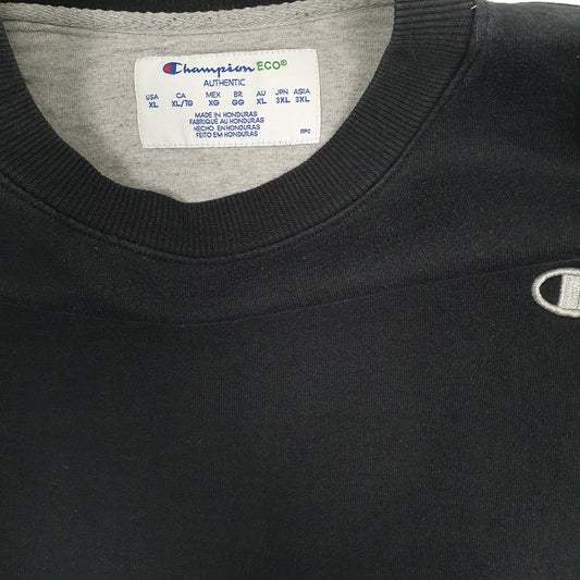 Mens Black Champion Crewneck Jumper