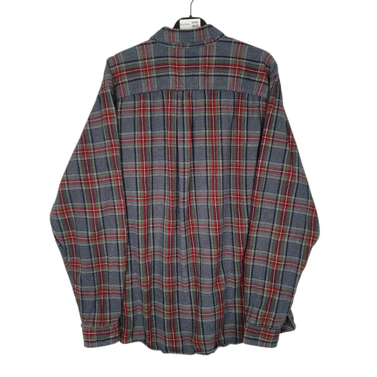 Mens Grey L.L.Bean Thick Plaid Chamois Shirt