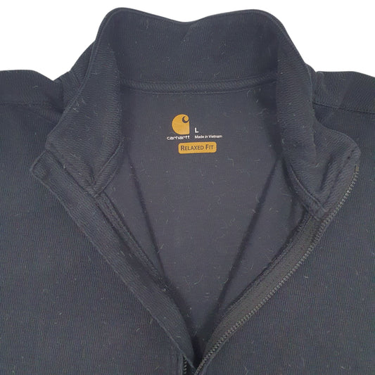 Mens Black Carhartt Relaxed Fit Quarter Zip Jumper