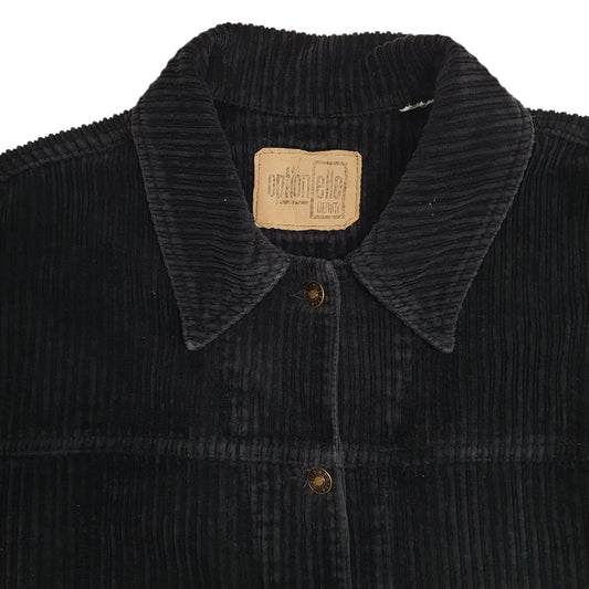 Womens Black Optionelle Corduroy Coat