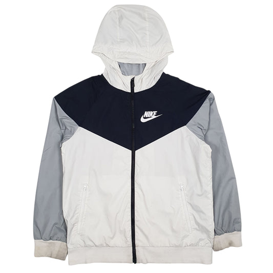 Womens White Nike Crewneck Coat