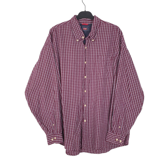 Mens Burgundy Wrangler Long Sleeve Shirt