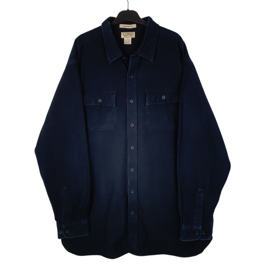 Mens Navy L.L.Bean Chamois Long Sleeve Shirt