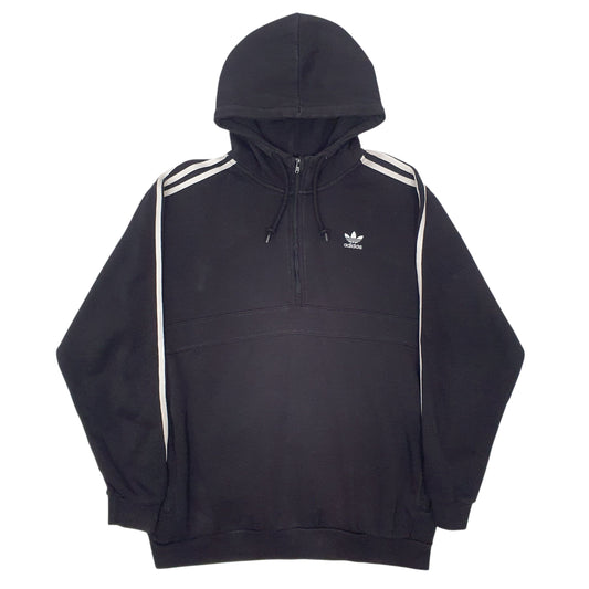 Mens Black Adidas Quarter Zip Hoodie Jumper
