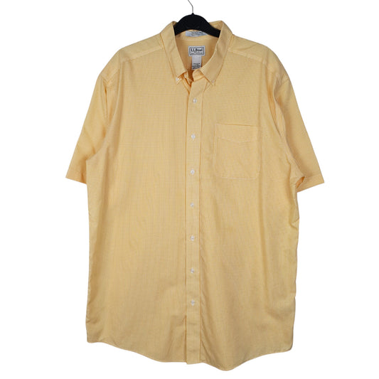 Mens Yellow L.L.Bean Short Sleeve Shirt
