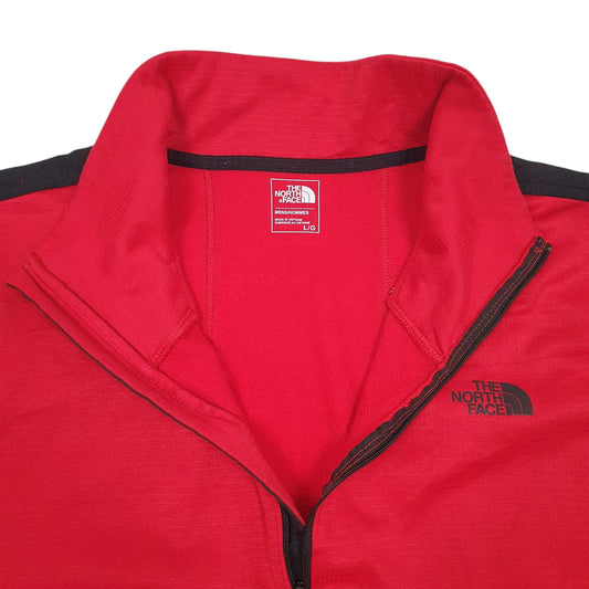 Mens Red The North Face Active Wear Spellout Quarter Zip Jumper