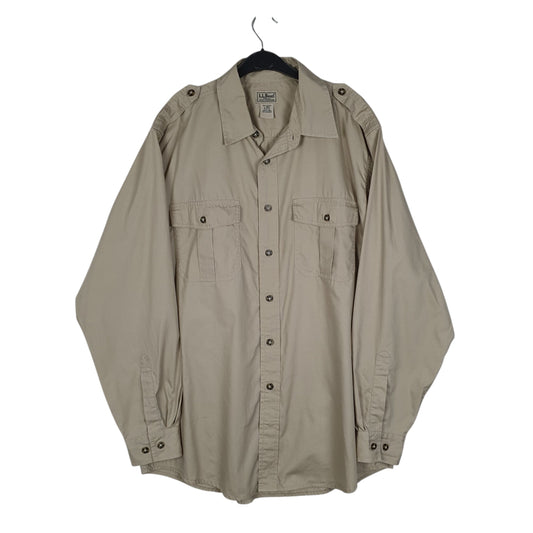 Mens Beige L.L.Bean Long Sleeve Shirt