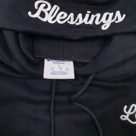 Mens Black Champion Hoodie Jumper