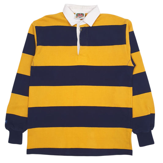 Mens Yellow Barbarian Long Sleeve Polo Shirt