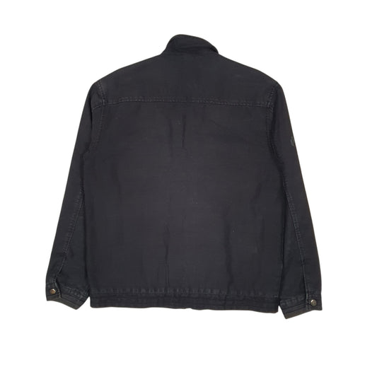 Mens Black Quiksilver Surfing Bomber Canvas Chore Coat