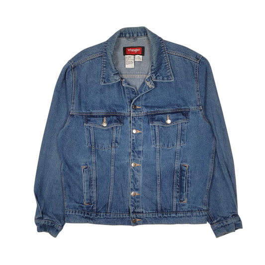 Mens Blue Wrangler Hero Vintage 2000s Type 3 Trucker Coat