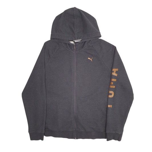 Womens Grey Puma Hoodie Full Zip Jumper