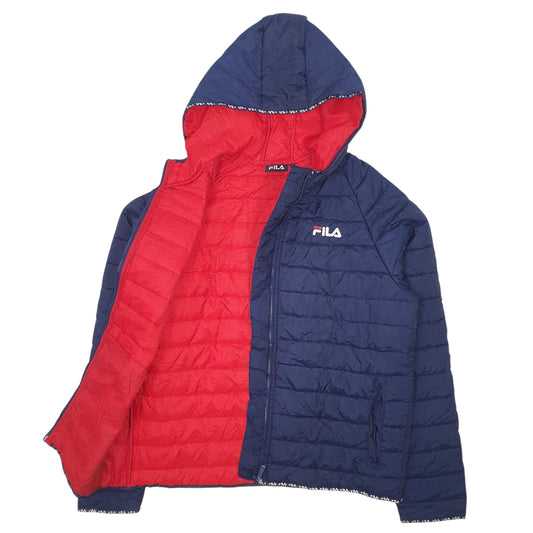 Mens Navy Fila Crewneck Coat
