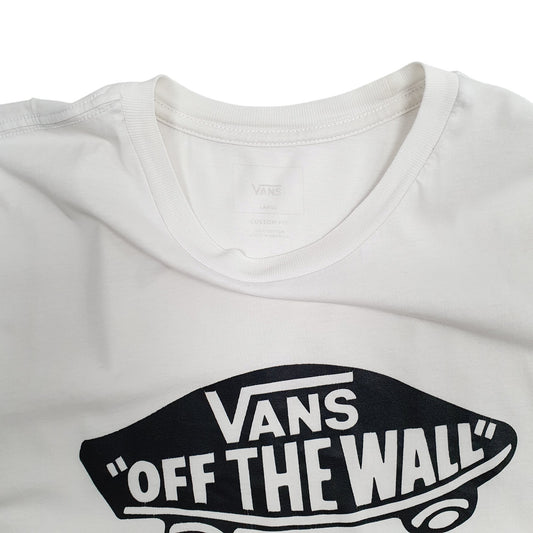 Mens White Vans Crewneck T Shirt