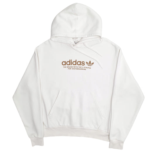 Mens White Adidas Skateboarding Hoodie Jumper