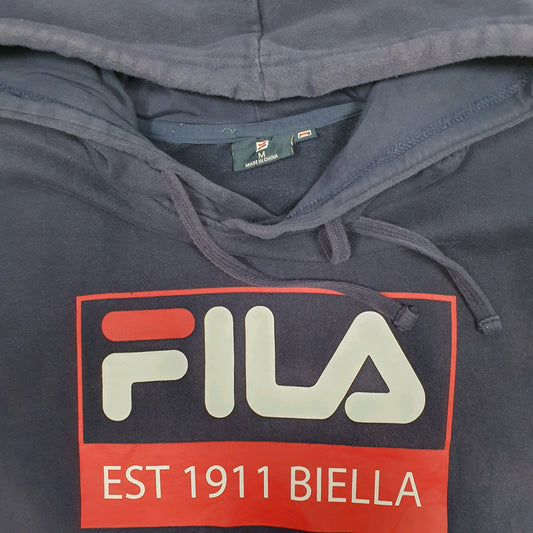 Mens Navy Fila Hoodie Jumper