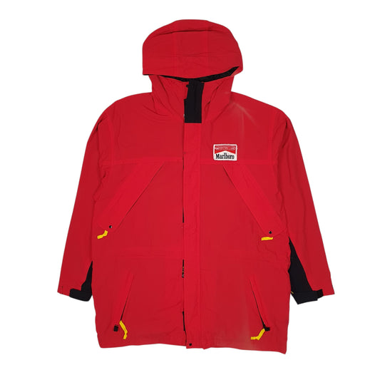 Mens Red Marlboro Adventure Team Vintage 90s Coat