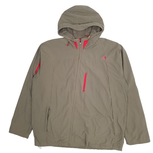 Mens Khaki Adidas Fleece Lined Coat