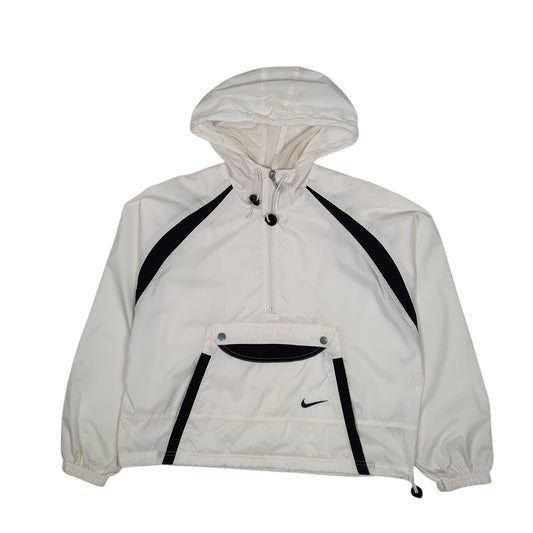 Womens White Nike Vintage 90s Pullover Baggy Fit Coat