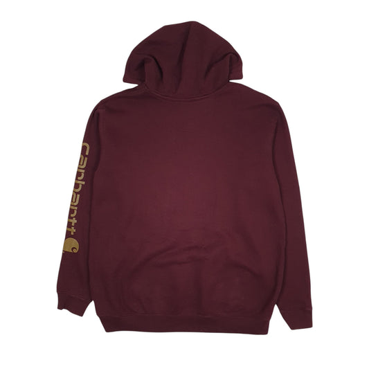 Mens Burgundy Carhartt Hoodie Jumper