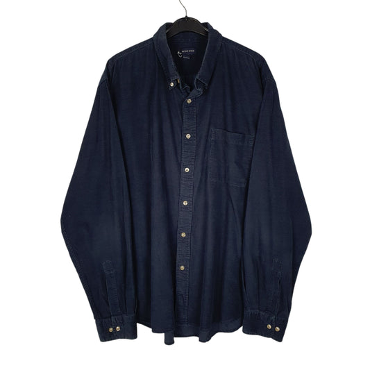 Mens Navy Lands End Corduroy Long Sleeve Shirt
