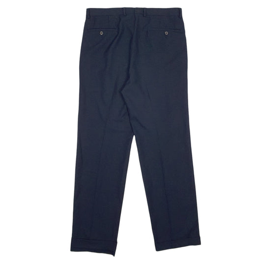 Mens Navy Ralph Lauren Double Pleated Trousers
