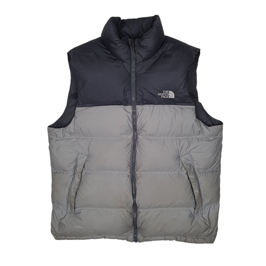 Mens Grey The North Face Nuptse Gilet Vest Hoodie Coat