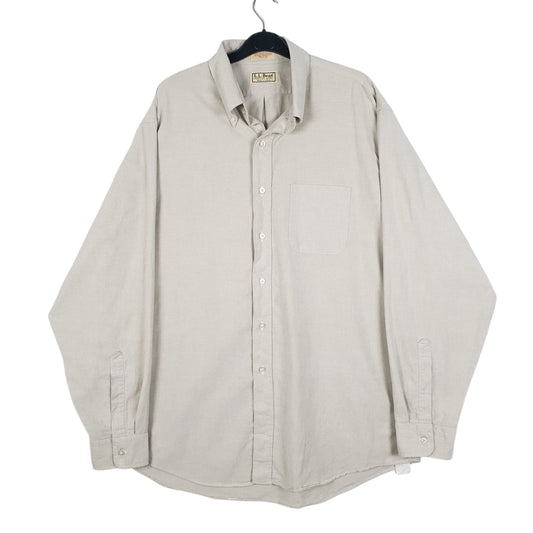 Mens Grey L.L.Bean Vintage 90s Made In USA Long Sleeve Shirt