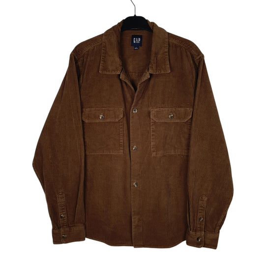 Mens Brown GAP Chunky Corduroy Long Sleeve Shirt