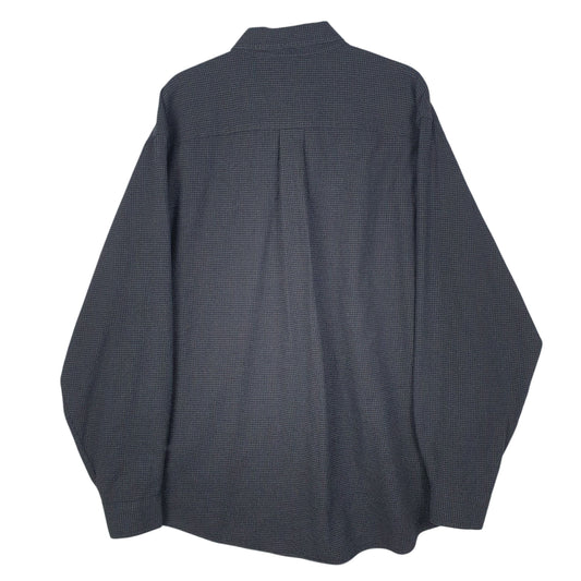 Mens Grey L.L.Bean Thick Houndstooth Flannel Shirt