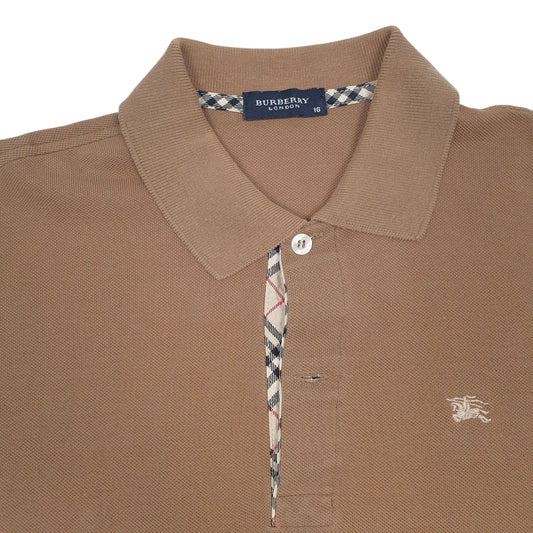 Mens Brown Burberry Polo Shirt