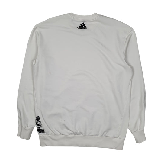 Mens White Adidas Crewneck Jumper