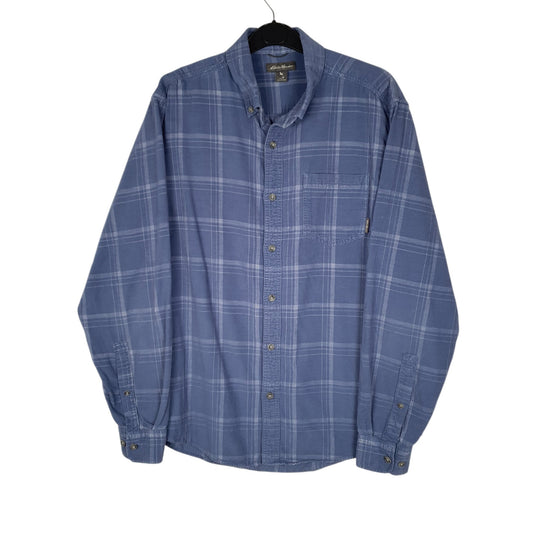 Mens Blue Eddie Bauer Corduroy Long Sleeve Shirt