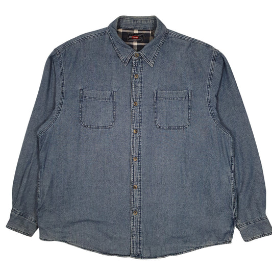 Mens Blue Wrangler Denim Crewneck Coat