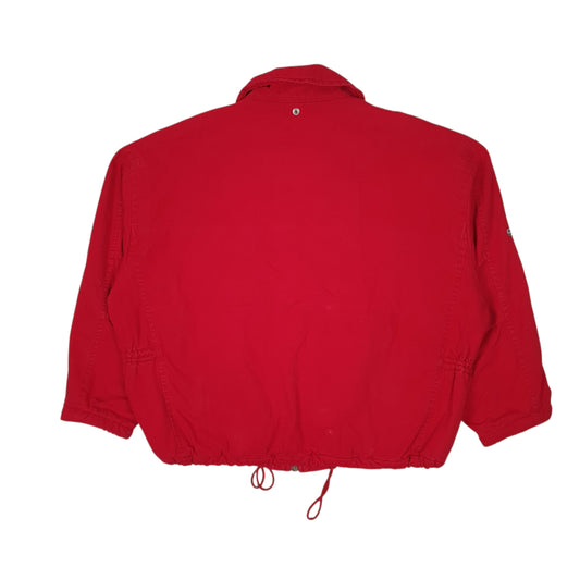 Mens Red Energie Vintage 90s Padded Bomber Windbreaker Coat