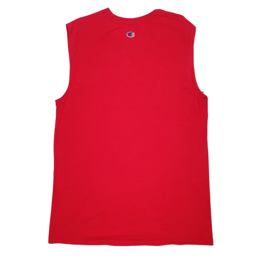 Mens Red Champion Vest T Shirt