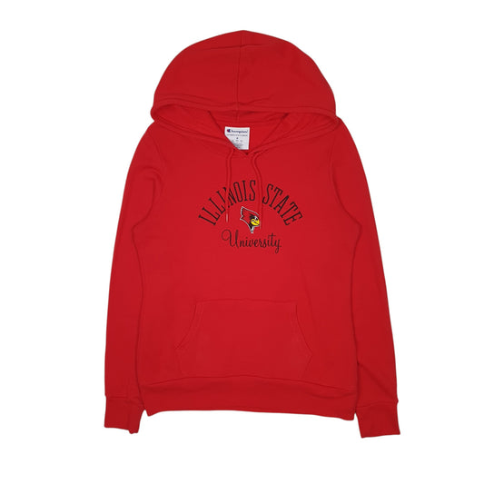 Womens Red Champion Illinois University Hoodie Jumper