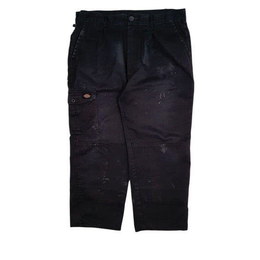 Mens Black Dickies Workwear Cargo Trousers