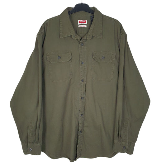 Mens Green Wrangler Long Sleeve Shirt