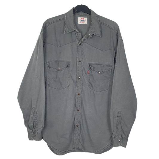Mens Grey Levis Denim Long Sleeve Shirt