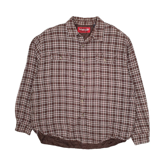 Mens Brown Wrangler Quilt Lined Hoodie Coat