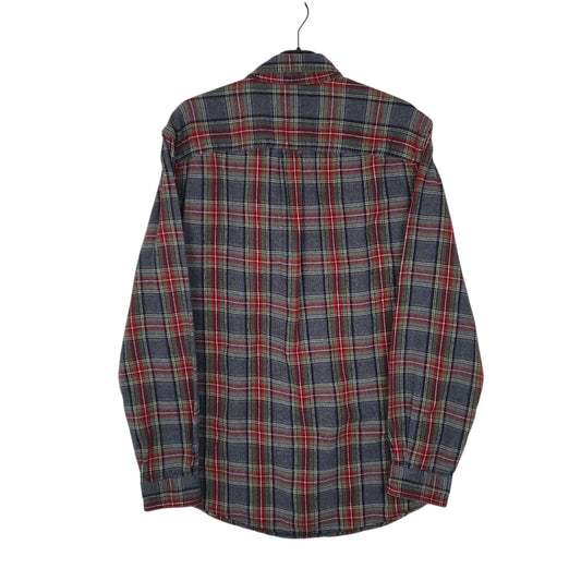Mens Grey L.L.Bean Thick Flannel Plaid Shirt