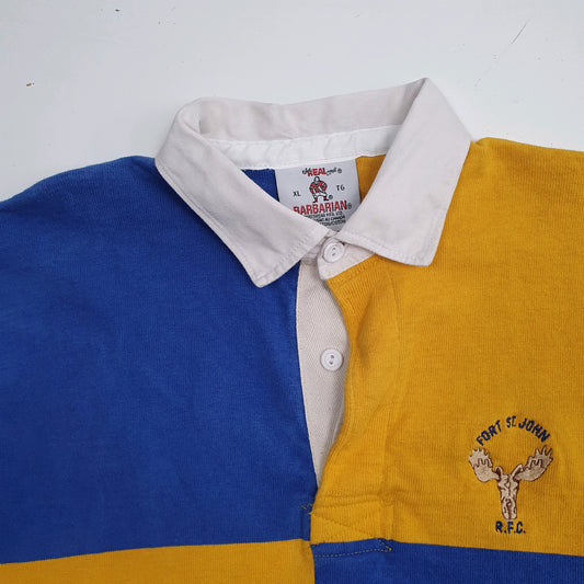 Mens Blue Barbarian Rugby Polo Shirt