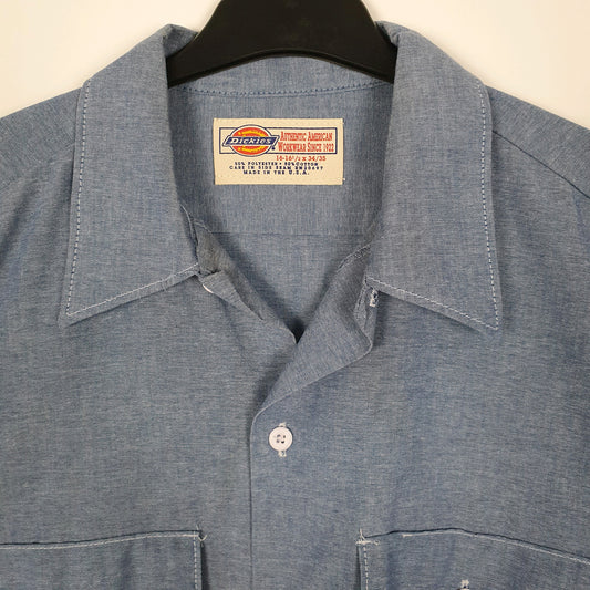 Mens Blue Dickies Vintage 90s Made In USA Shirt