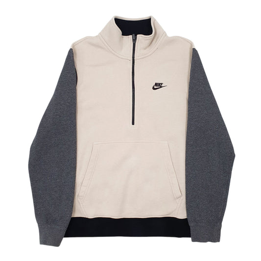 Mens Beige Nike Quarter Zip Jumper