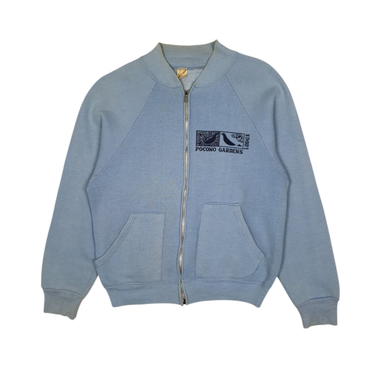 Mens Blue Sportswear Vintage 1960s Pocono Gardens Full Zip Jumper