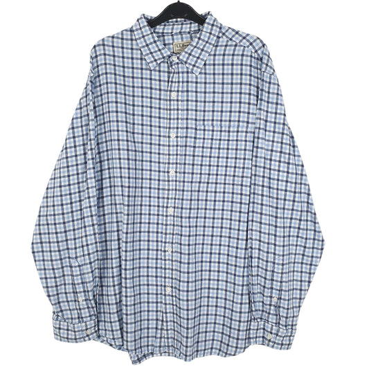 Mens Blue L.L.Bean Linen Long Sleeve Shirt