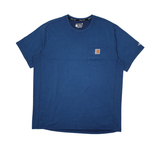Mens Blue Carhartt Force Activewear Short Sleeve T Shirt